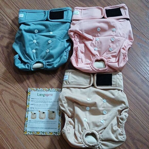 Langsprit Reusable Cat Diapers for Female and Male  Washable Sz L NEW - Picture 5 of 11